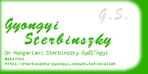 gyongyi sterbinszky business card